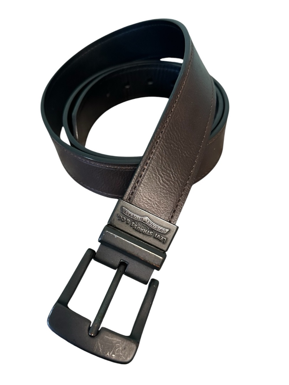 Levi Strauss Brown Leather Men's Belt with Branded Buckle 46-52”